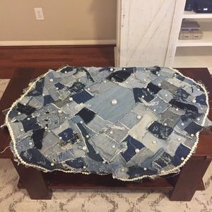 Denim handmade tablecloth party theme denim & lace